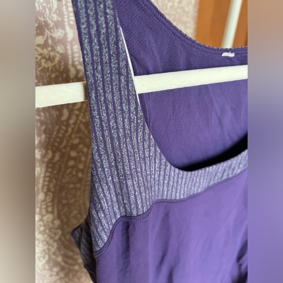 Lululemon Run First Base Workout Tank Top in Grape Purple with Back Stripes - Picture 3 of 6